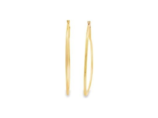 18K Yellow Gold Heart-Shaped Hoop Earrings